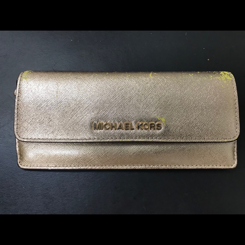 Used gold Michael Kors wallet